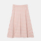 Gingham-Print Bonded Skirt