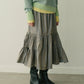 Taffeta Gathered Midi Skirt