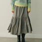 Taffeta Gathered Midi Skirt