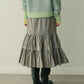 Taffeta Gathered Midi Skirt