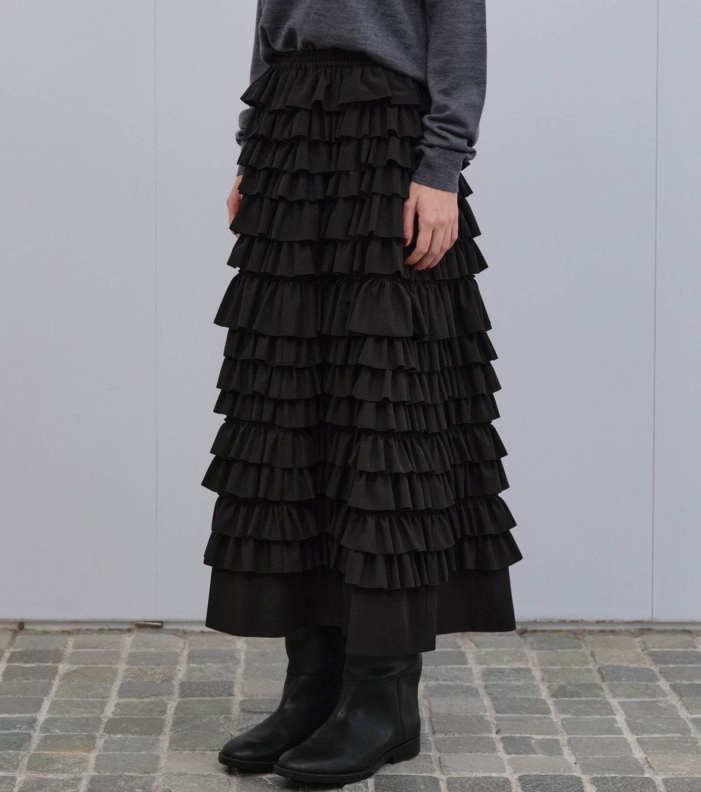 Ruffle Midi Skirt