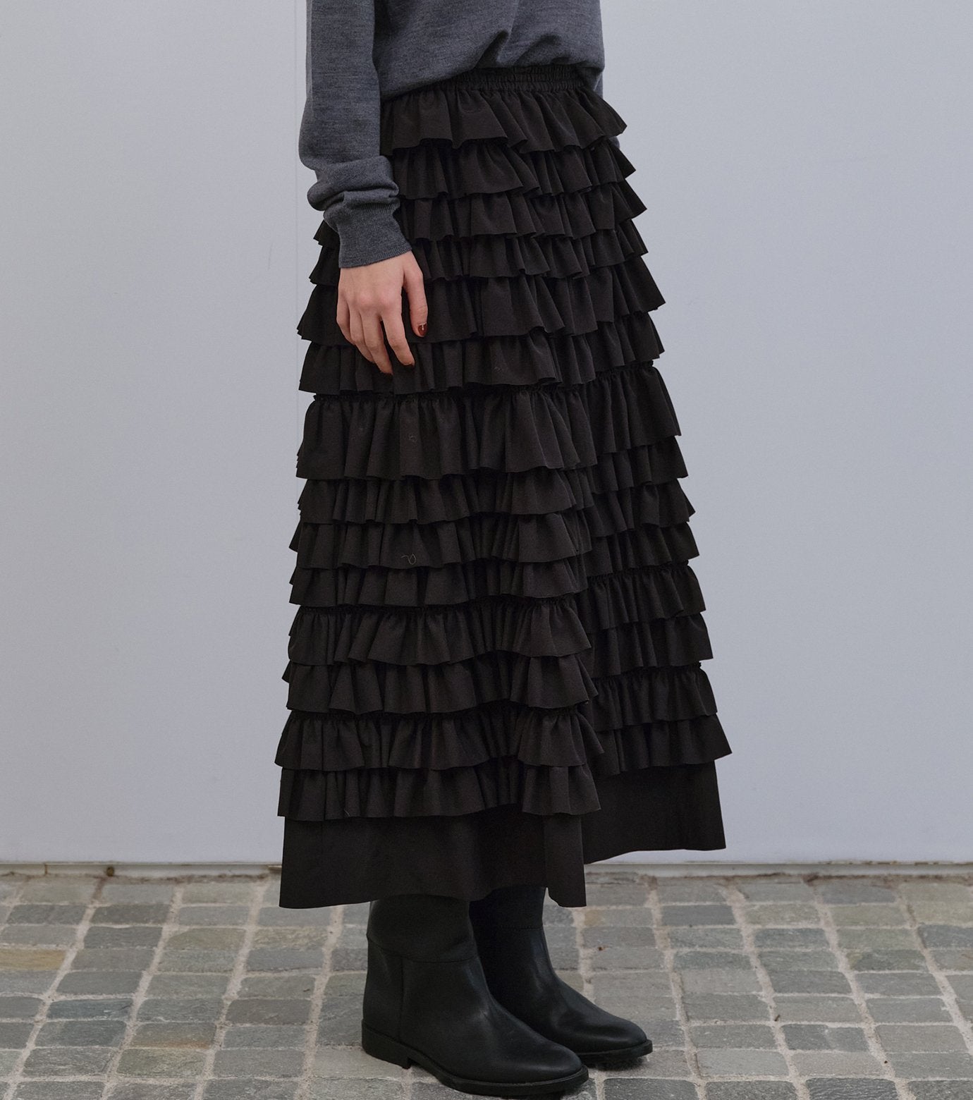 Ruffle Midi Skirt