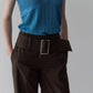 Relaxed Fit Trousers w/Wide Belt