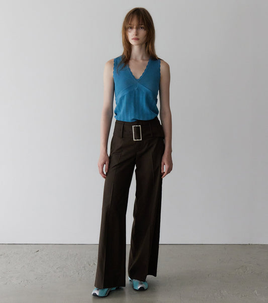 Relaxed Fit Trousers w/Wide Belt