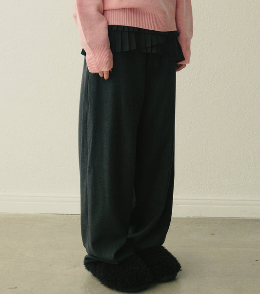 Relaxed Wool Double-Cloth Pants
