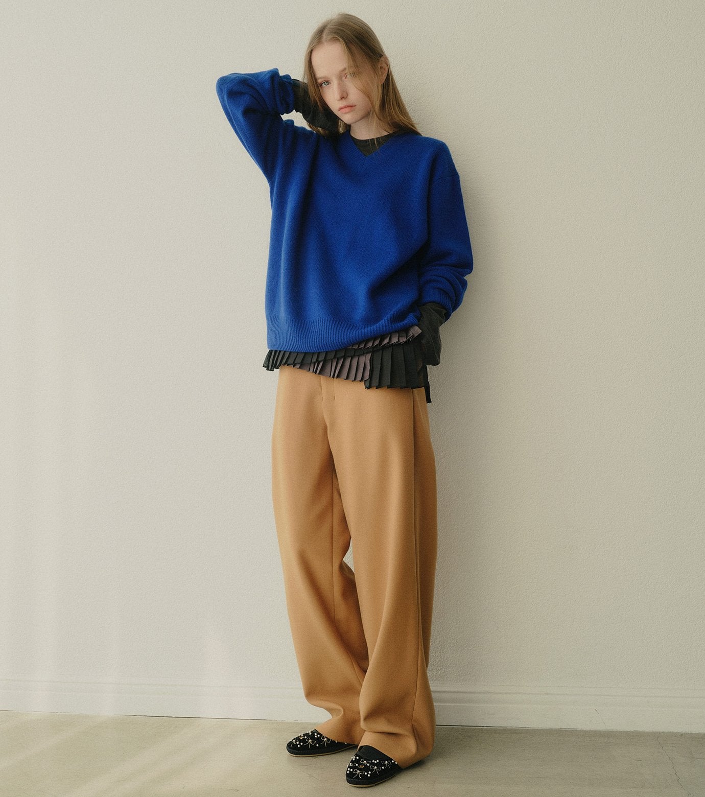 Relaxed Wool Double-Cloth Pants