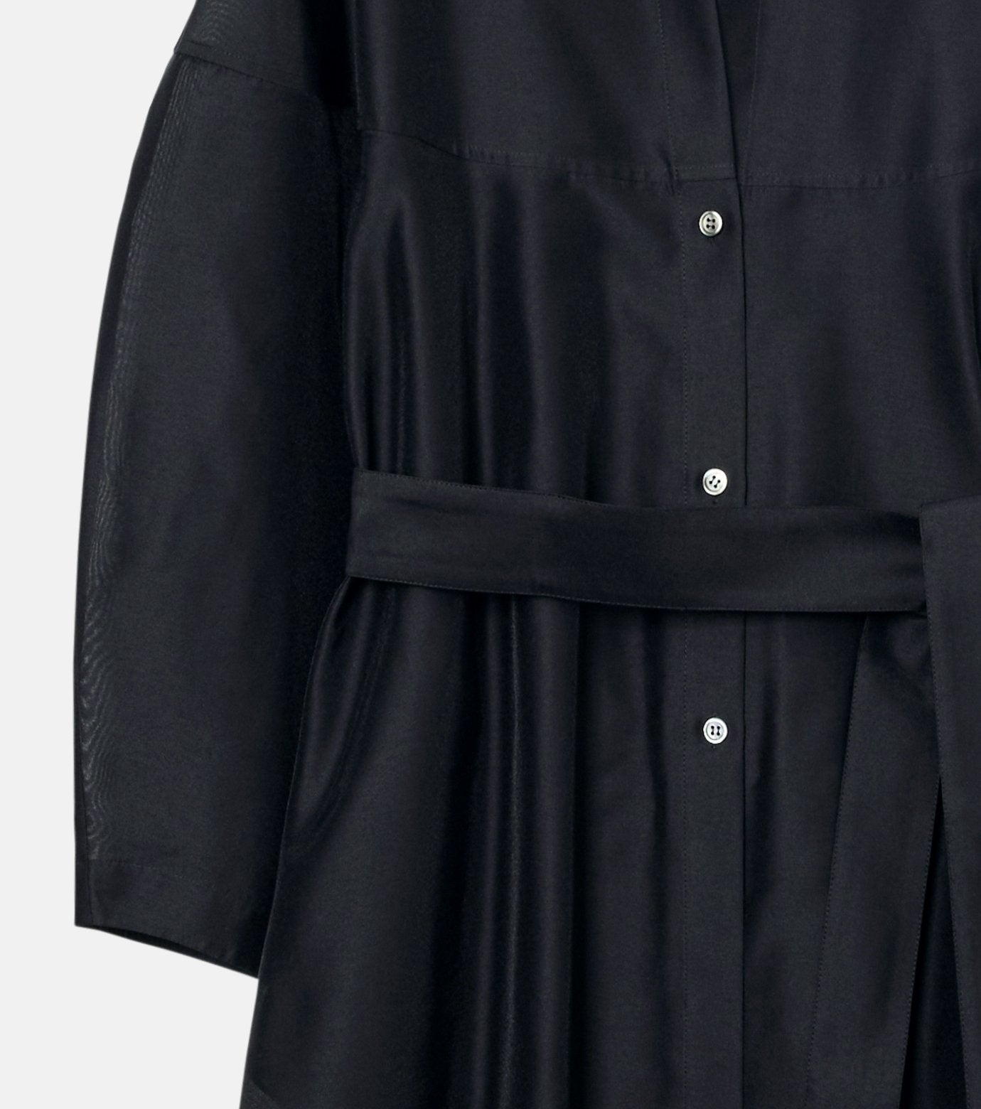 Organza Belted Shirt Dress