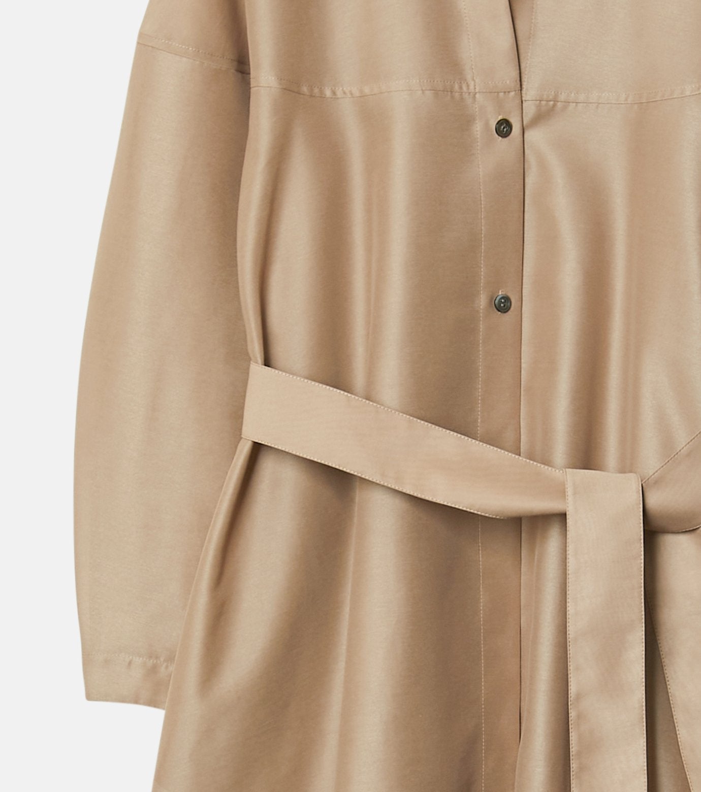 Organza Belted Shirt Dress