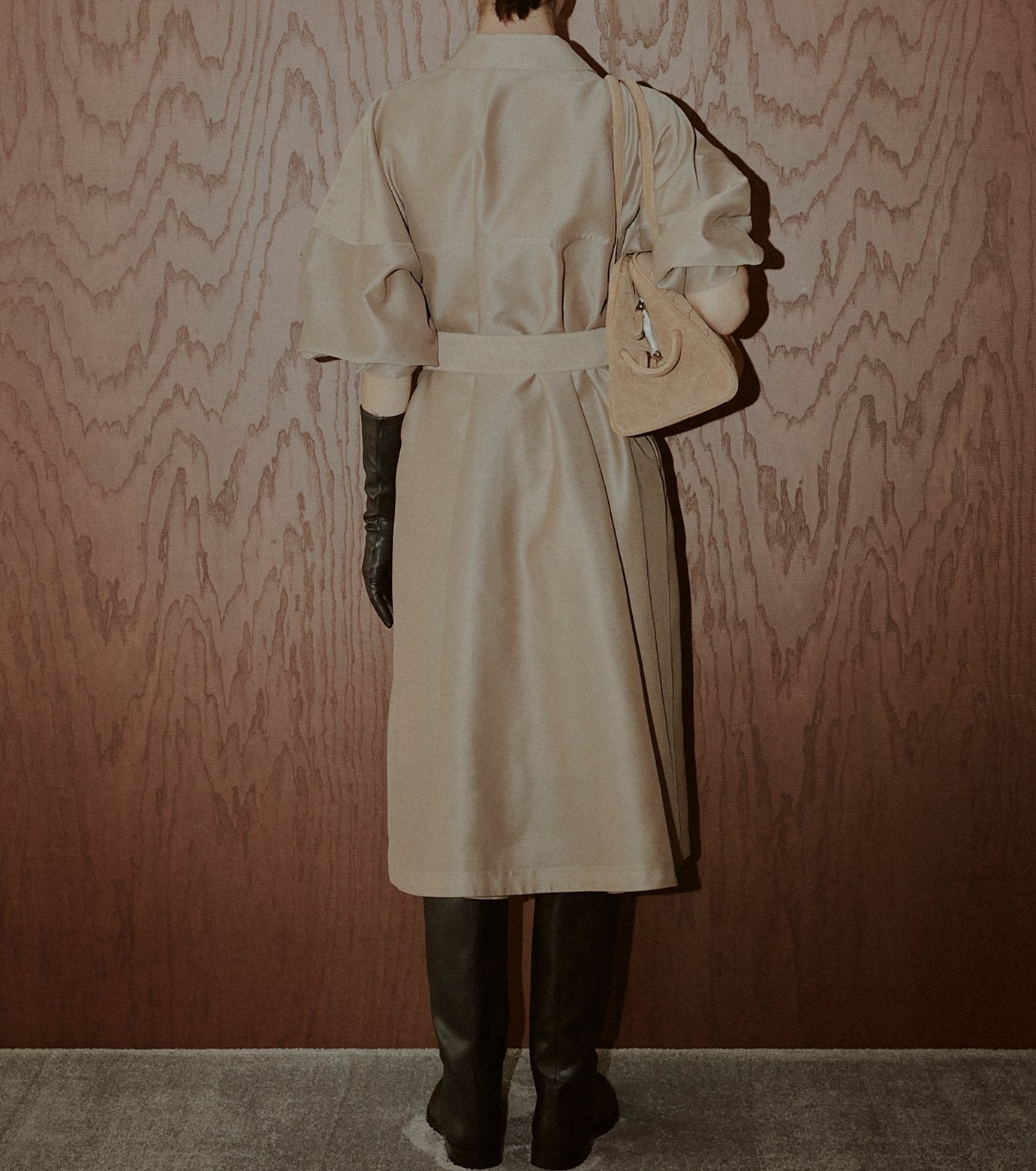 Organza Belted Shirt Dress