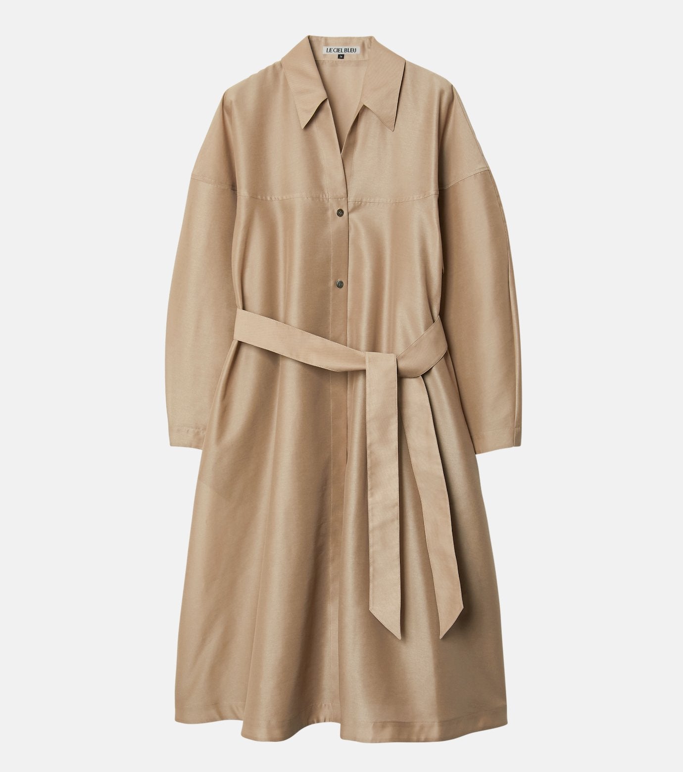 Organza Belted Shirt Dress