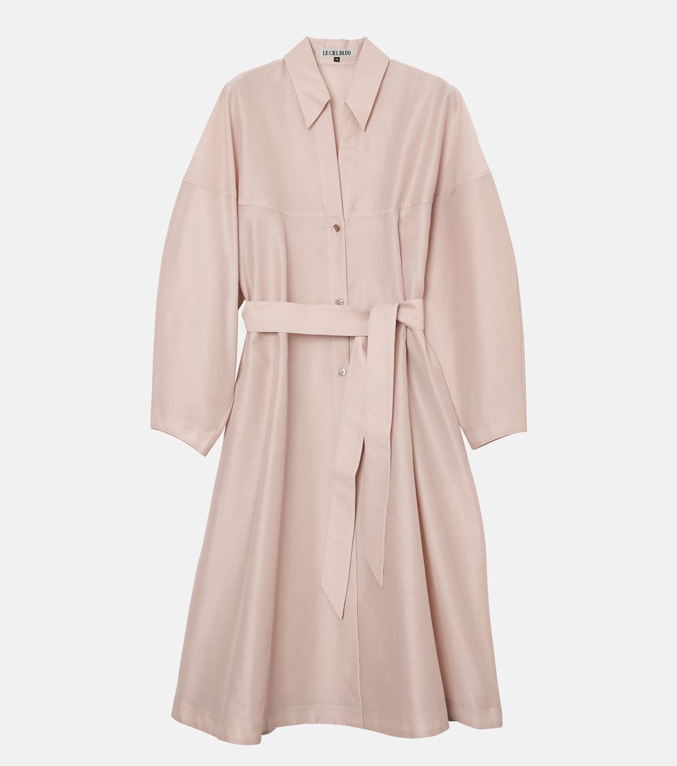 Organza Belted Shirt Dress