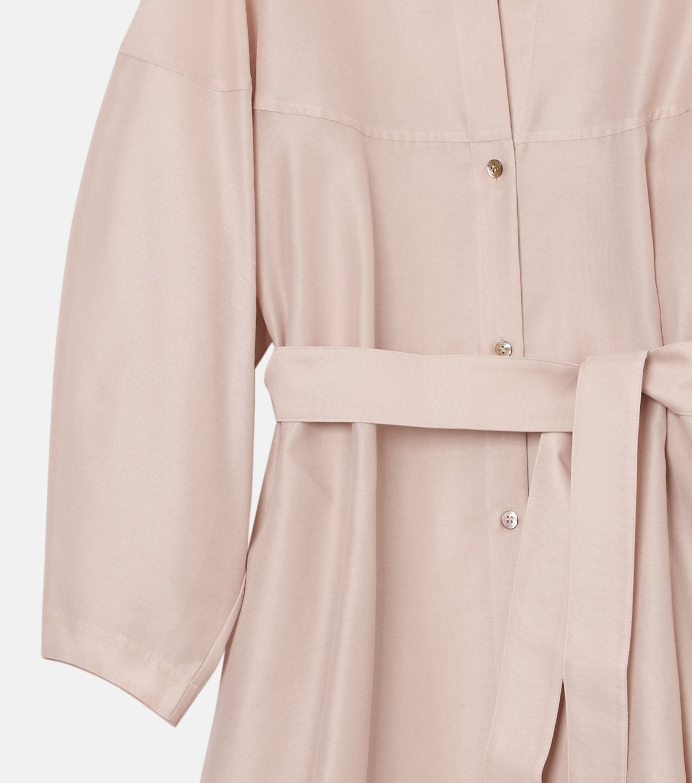 Organza Belted Shirt Dress