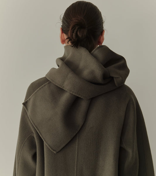 Double-Face Wrap Coat w/Matching Scarf