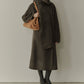 Double-Face Wrap Coat w/Matching Scarf