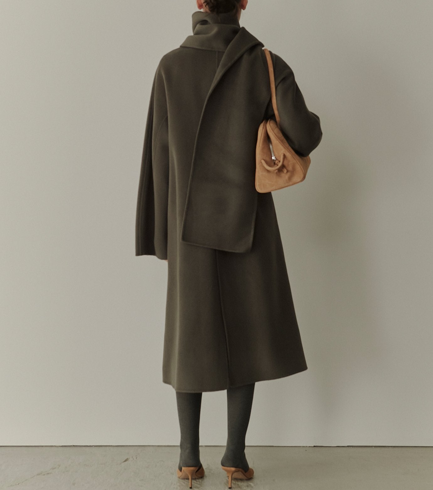 Double-Face Wrap Coat w/Matching Scarf
