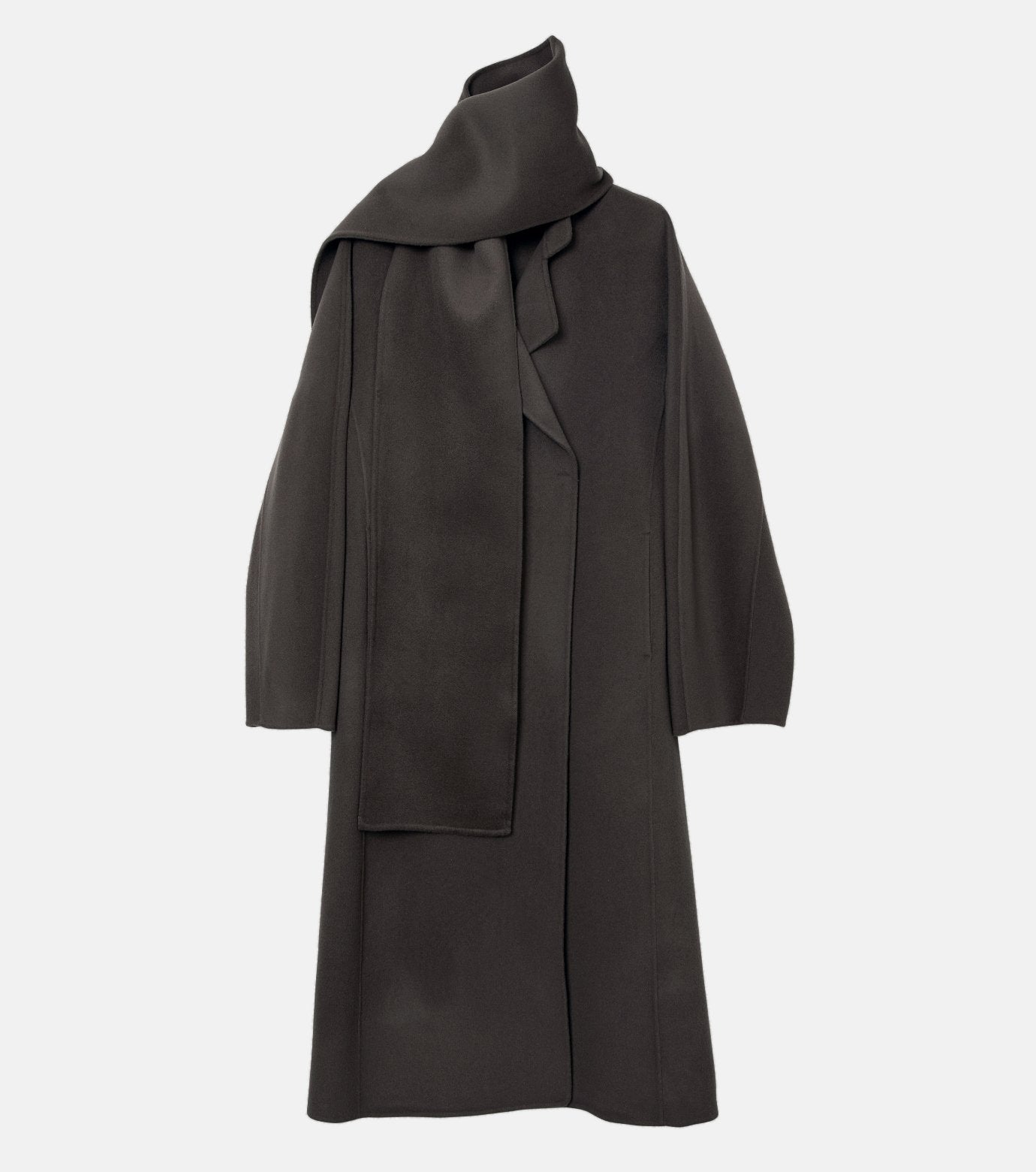 Double-Face Wrap Coat w/Matching Scarf
