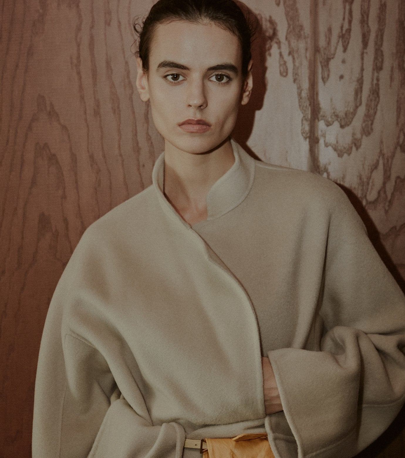 Double-Face Wrap Coat w/Matching Scarf