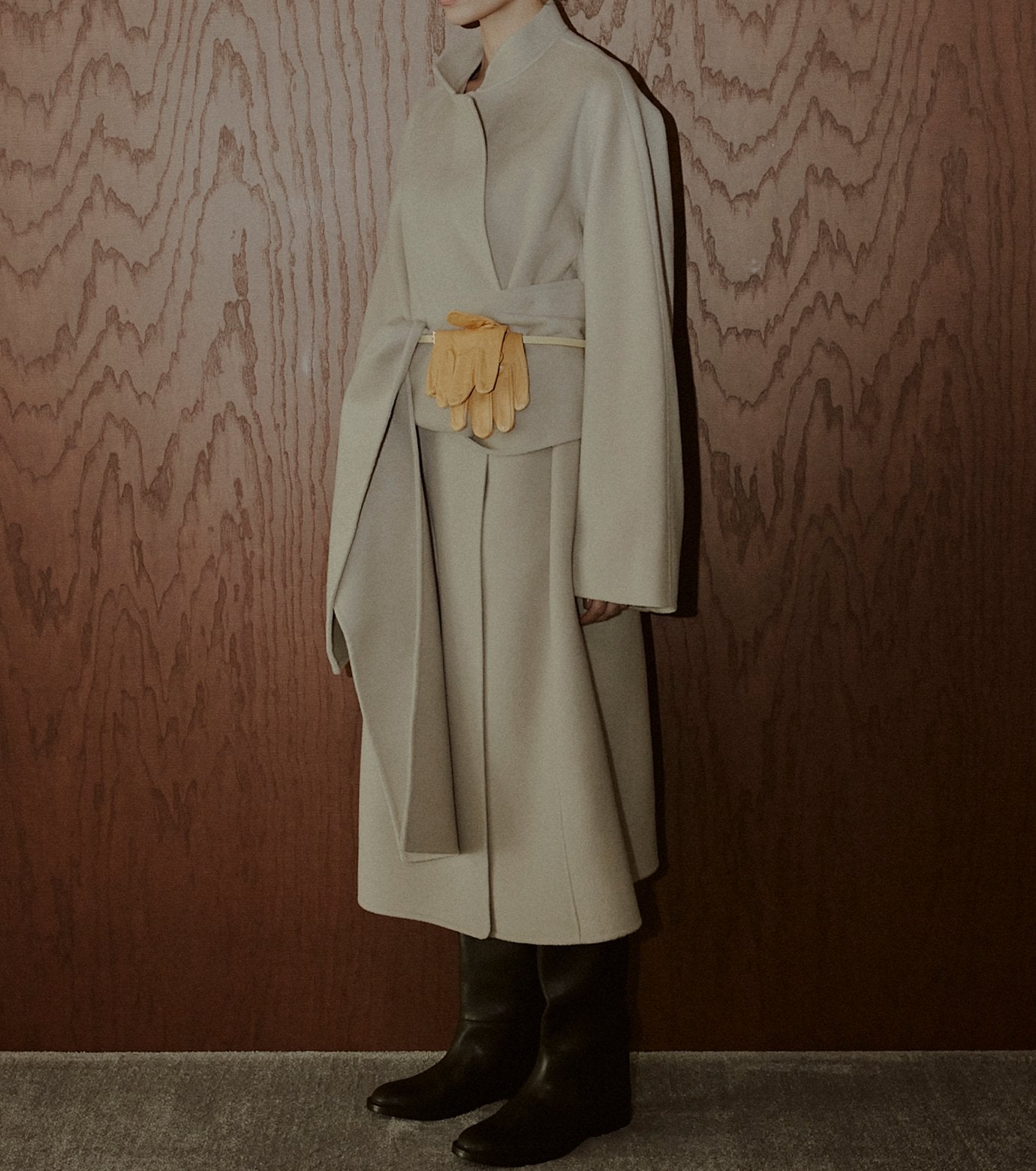Double-Face Wrap Coat w/Matching Scarf