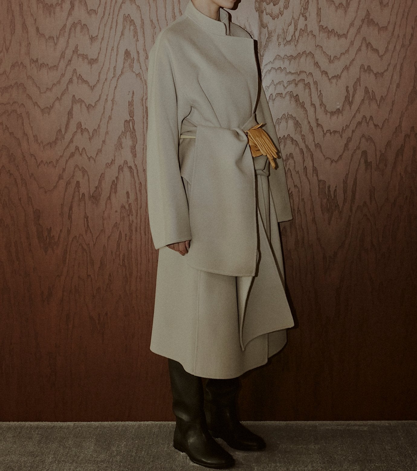 Double-Face Wrap Coat w/Matching Scarf