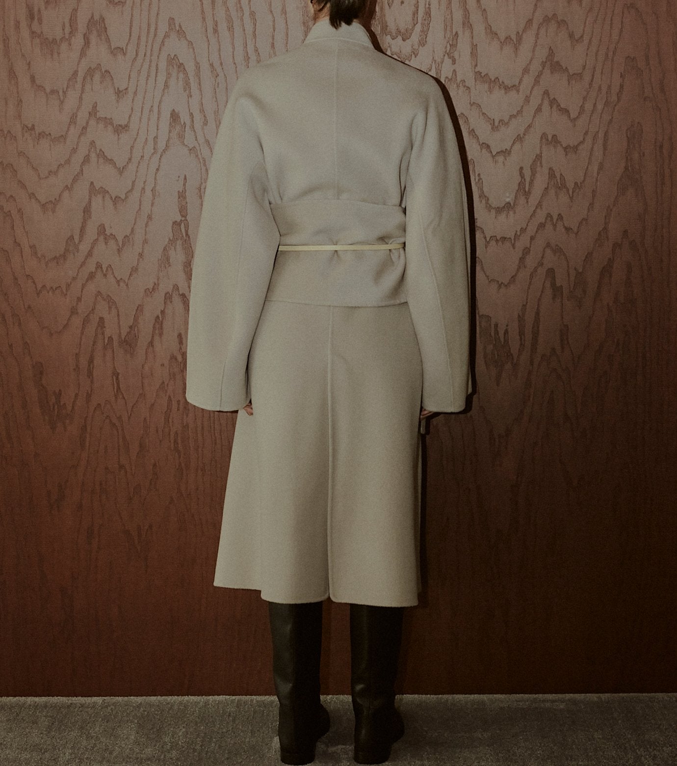 Double-Face Wrap Coat w/Matching Scarf