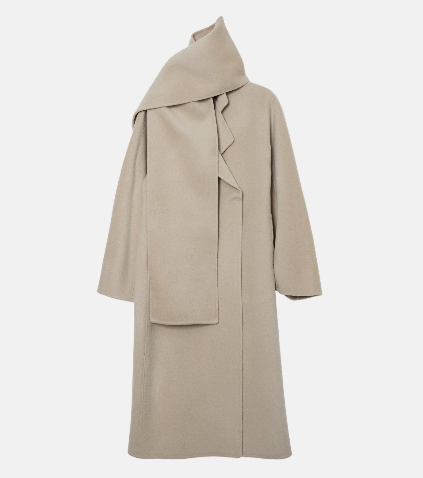 Double-Face Wrap Coat w/Matching Scarf
