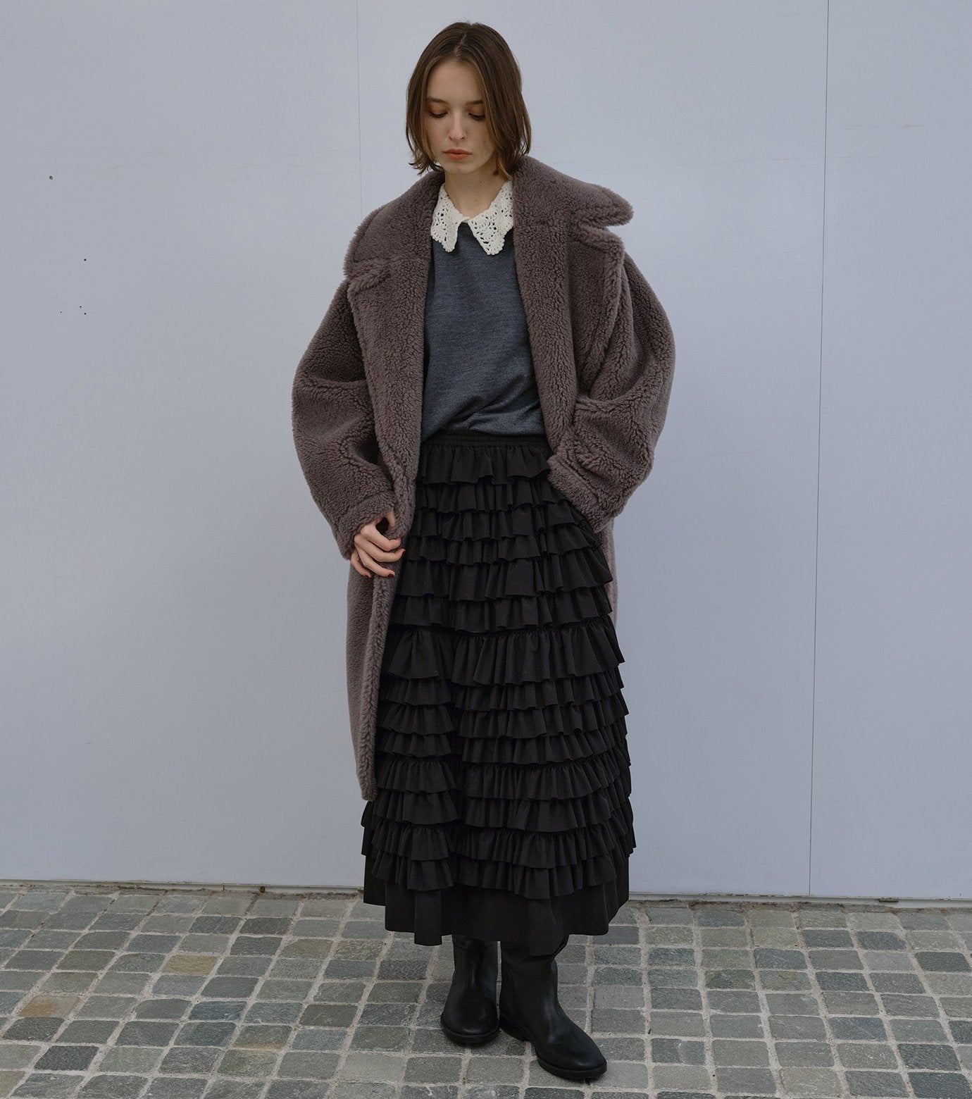 Faux Shearling Cocoon Coat