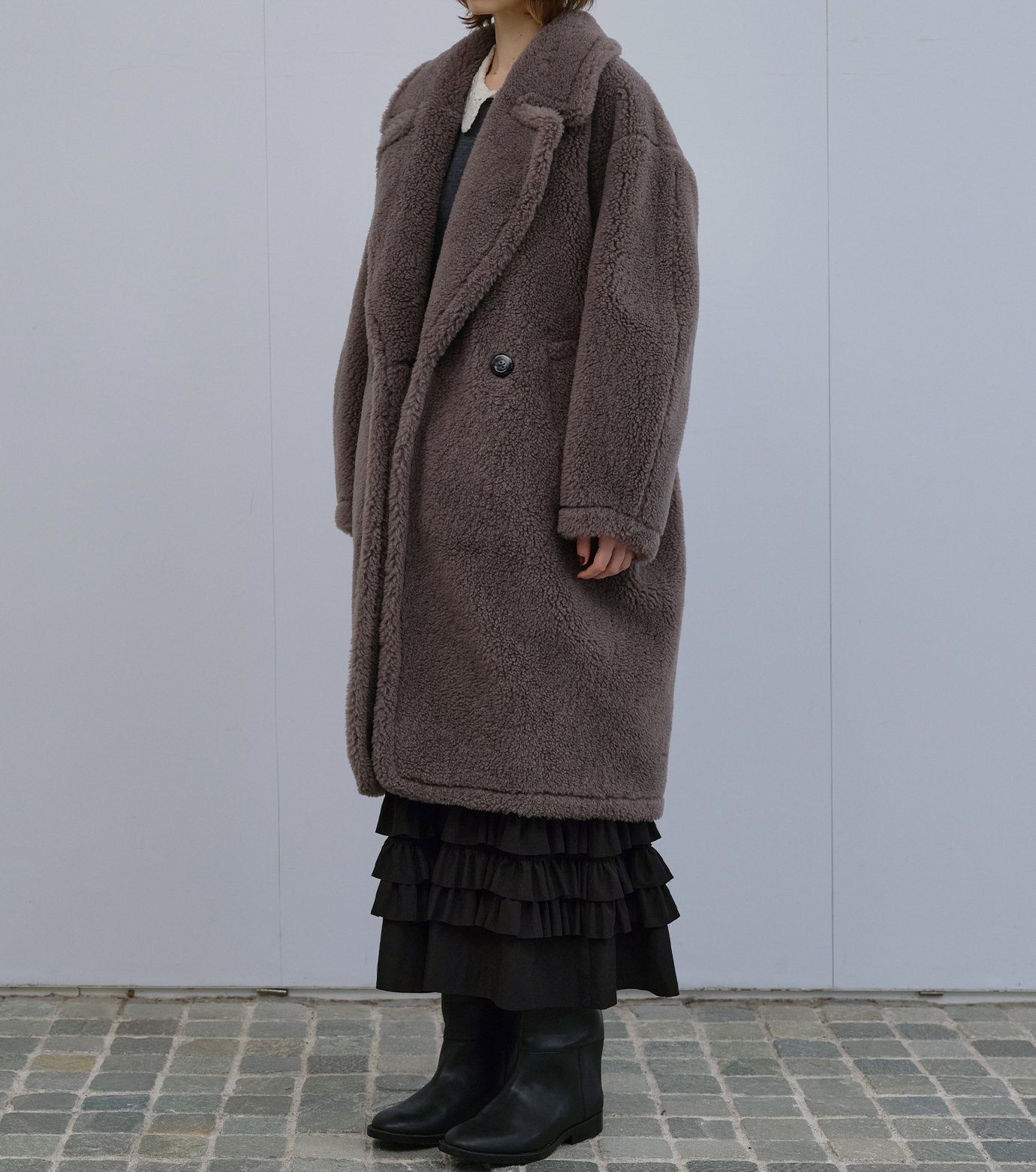 Faux Shearling Cocoon Coat