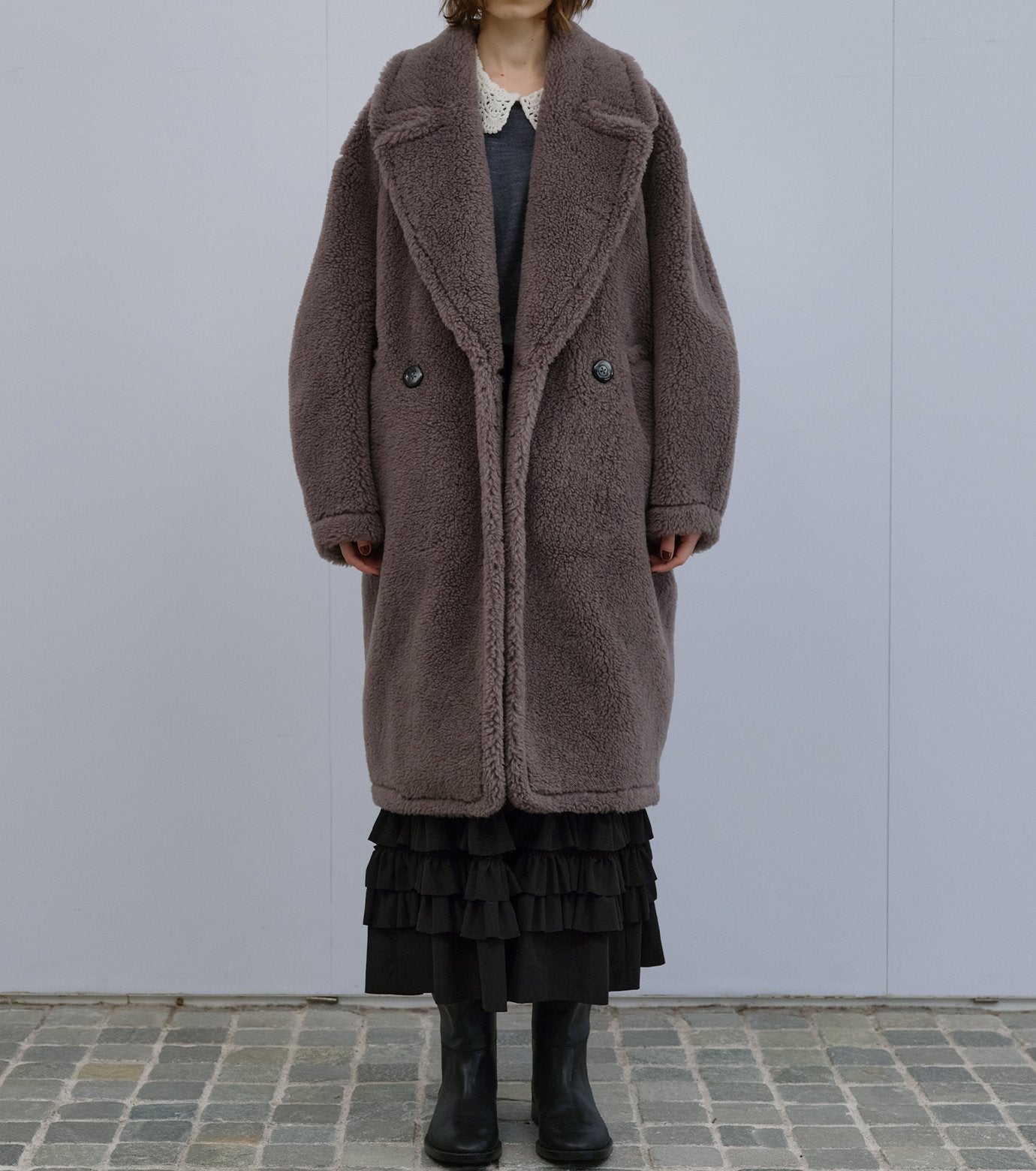 Faux Shearling Cocoon Coat