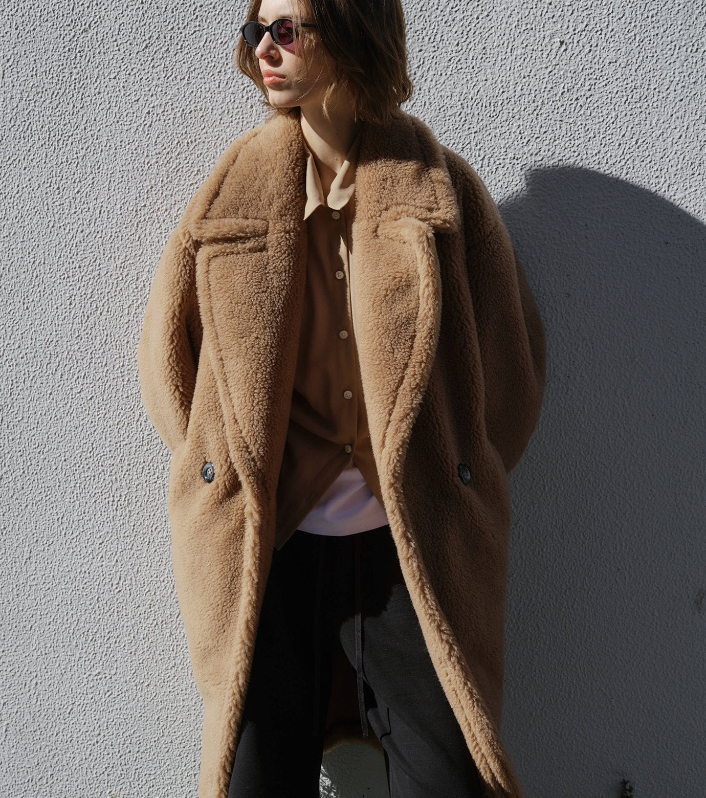 Faux Shearling Cocoon Coat