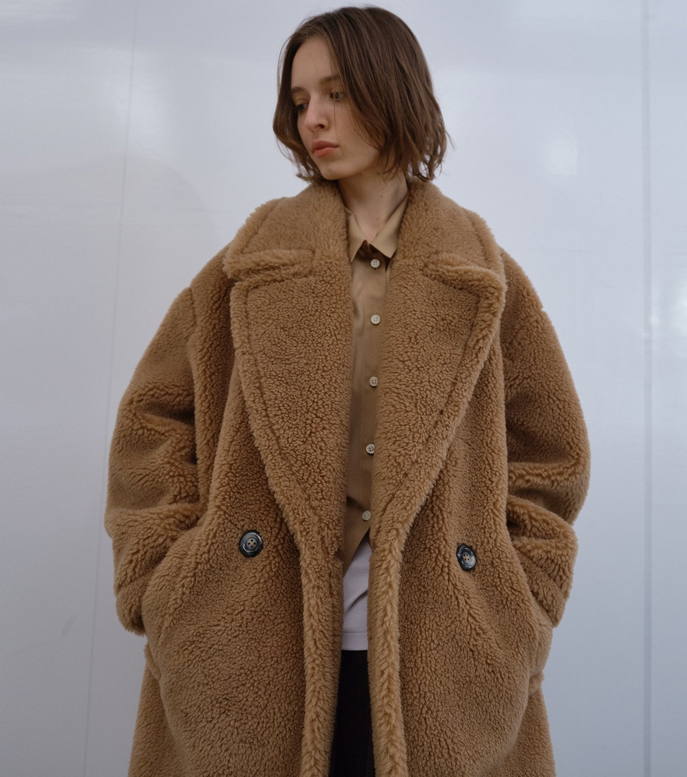 Faux Shearling Cocoon Coat