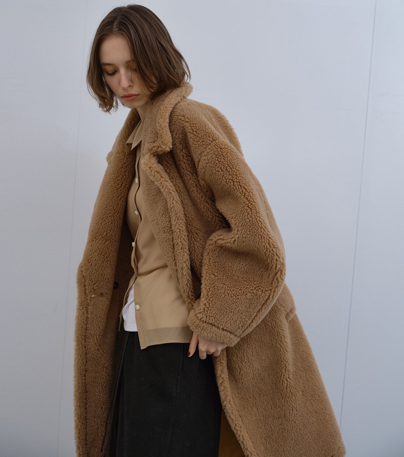Faux Shearling Cocoon Coat