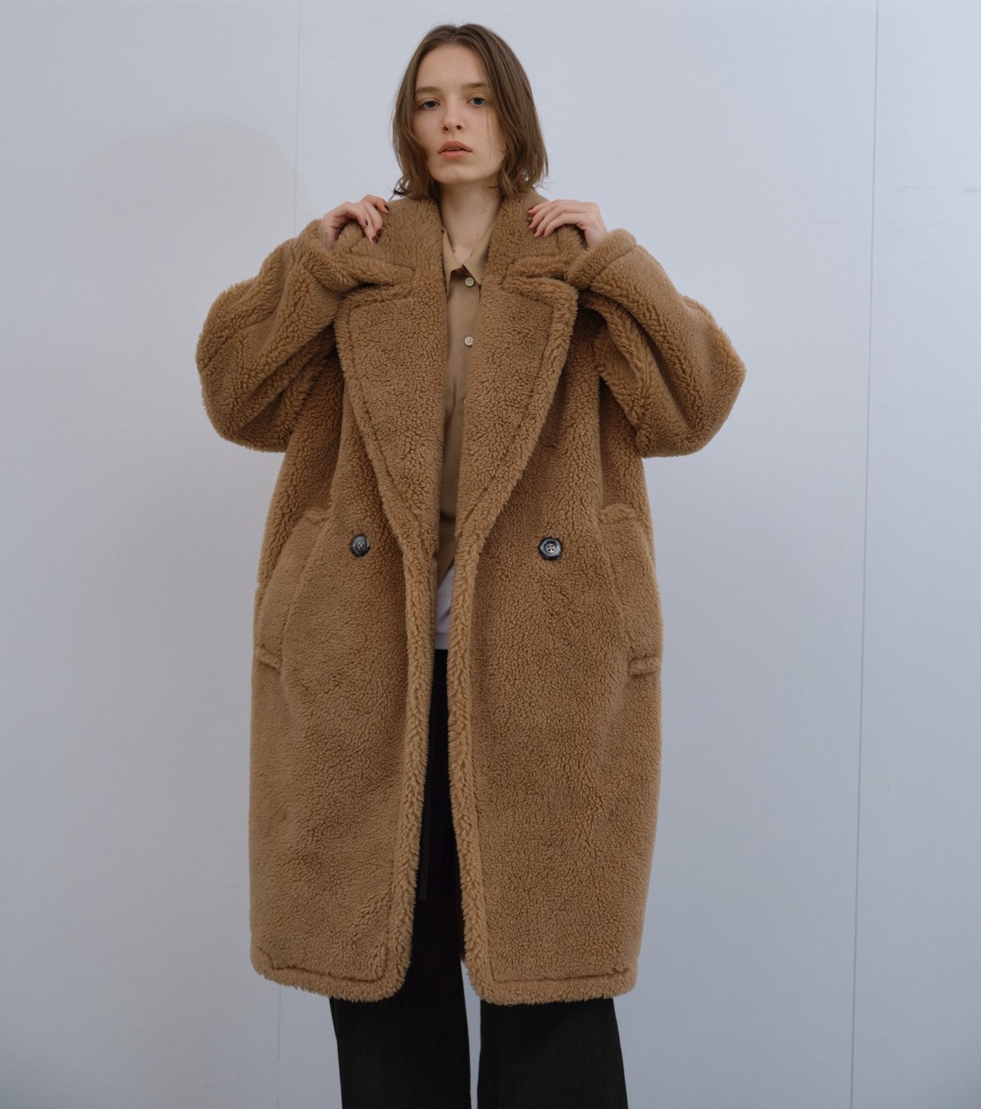 Faux Shearling Cocoon Coat