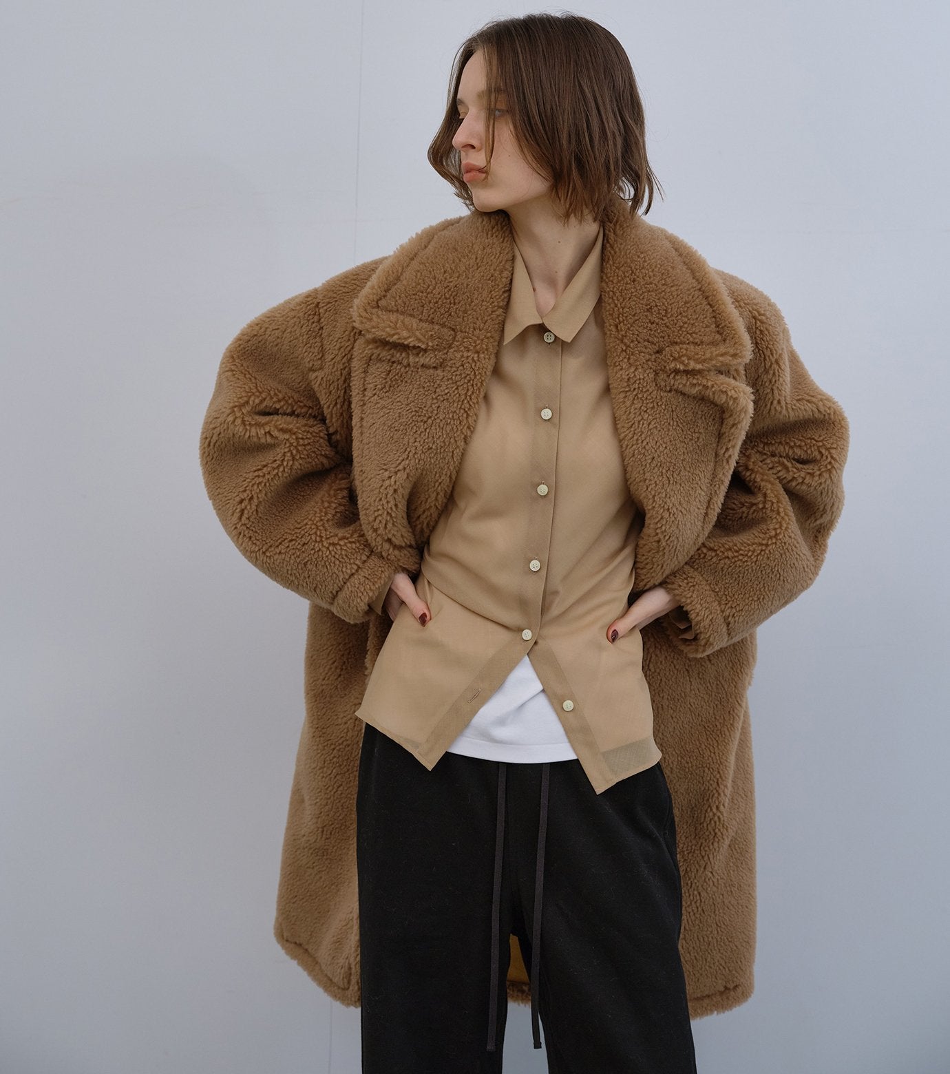 Faux Shearling Cocoon Coat