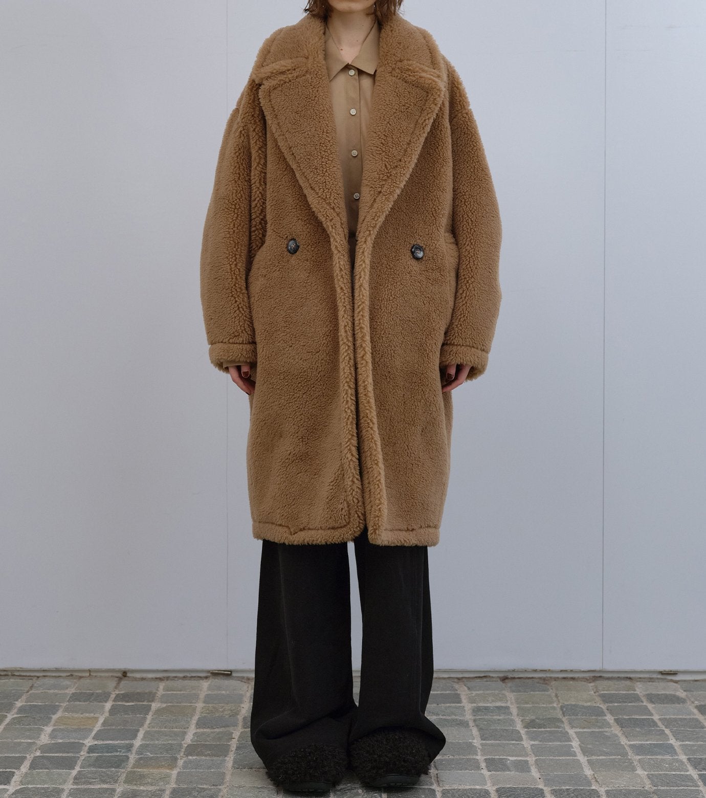 Faux Shearling Cocoon Coat