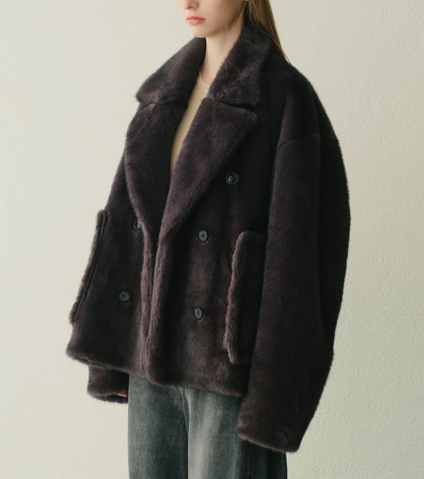 Faux Mink Peacoat