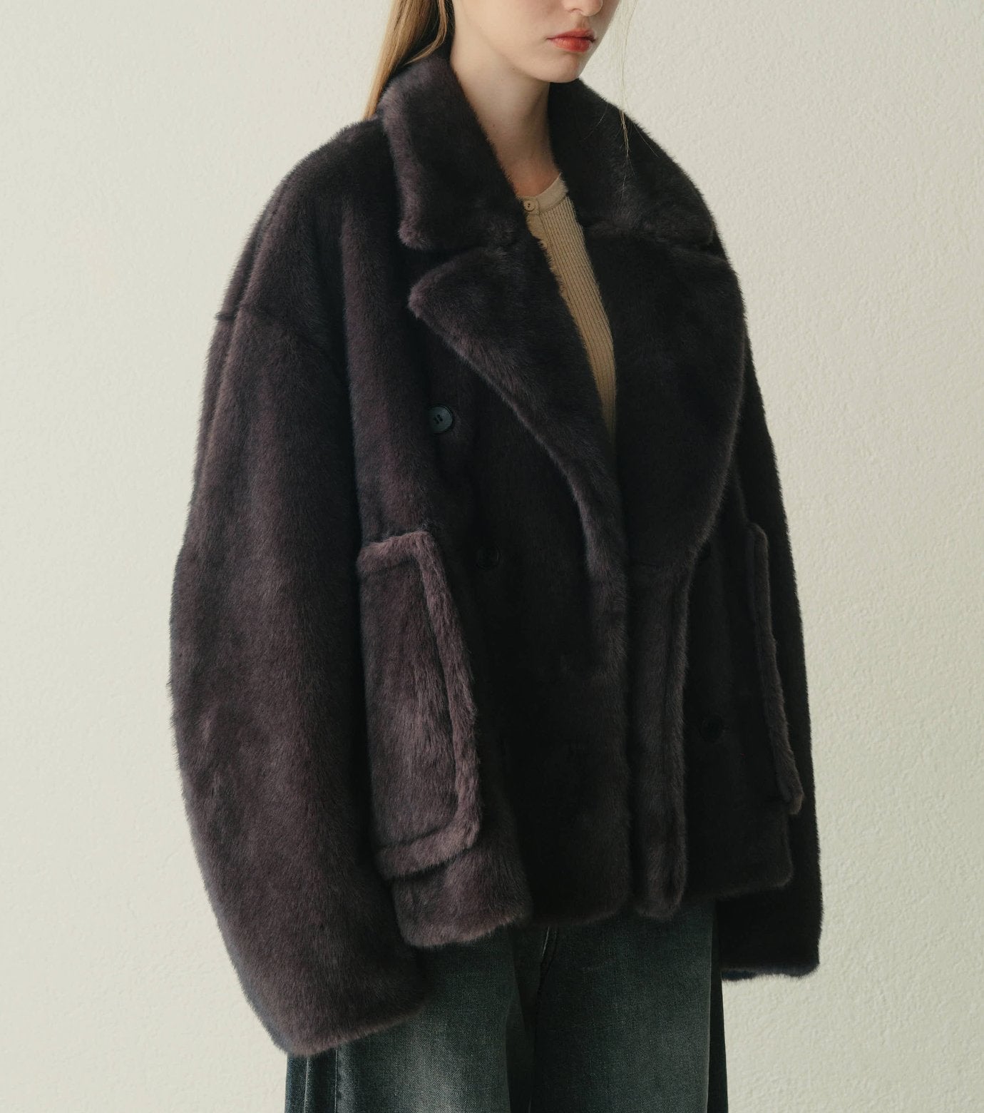 Faux Mink Peacoat