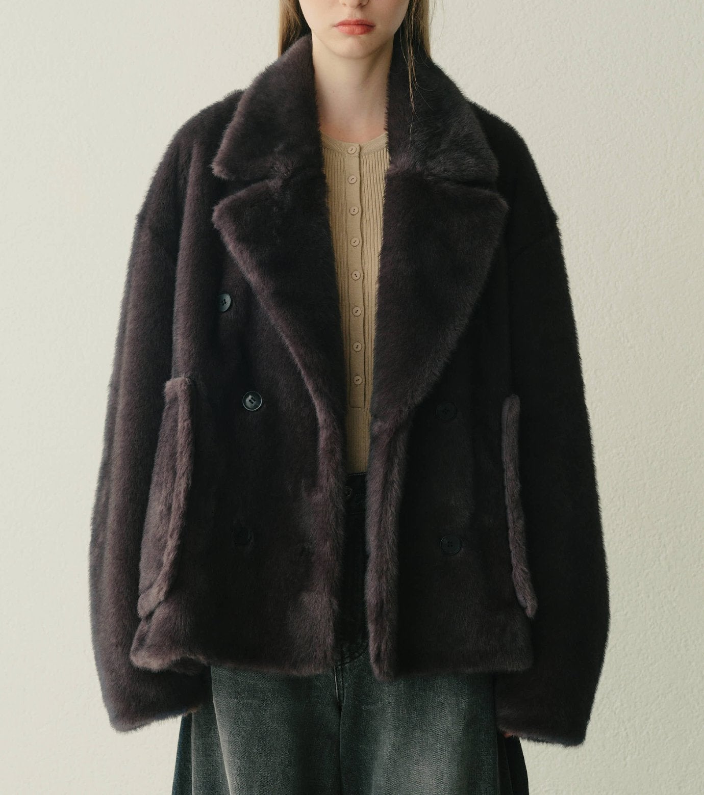 Faux Mink Peacoat