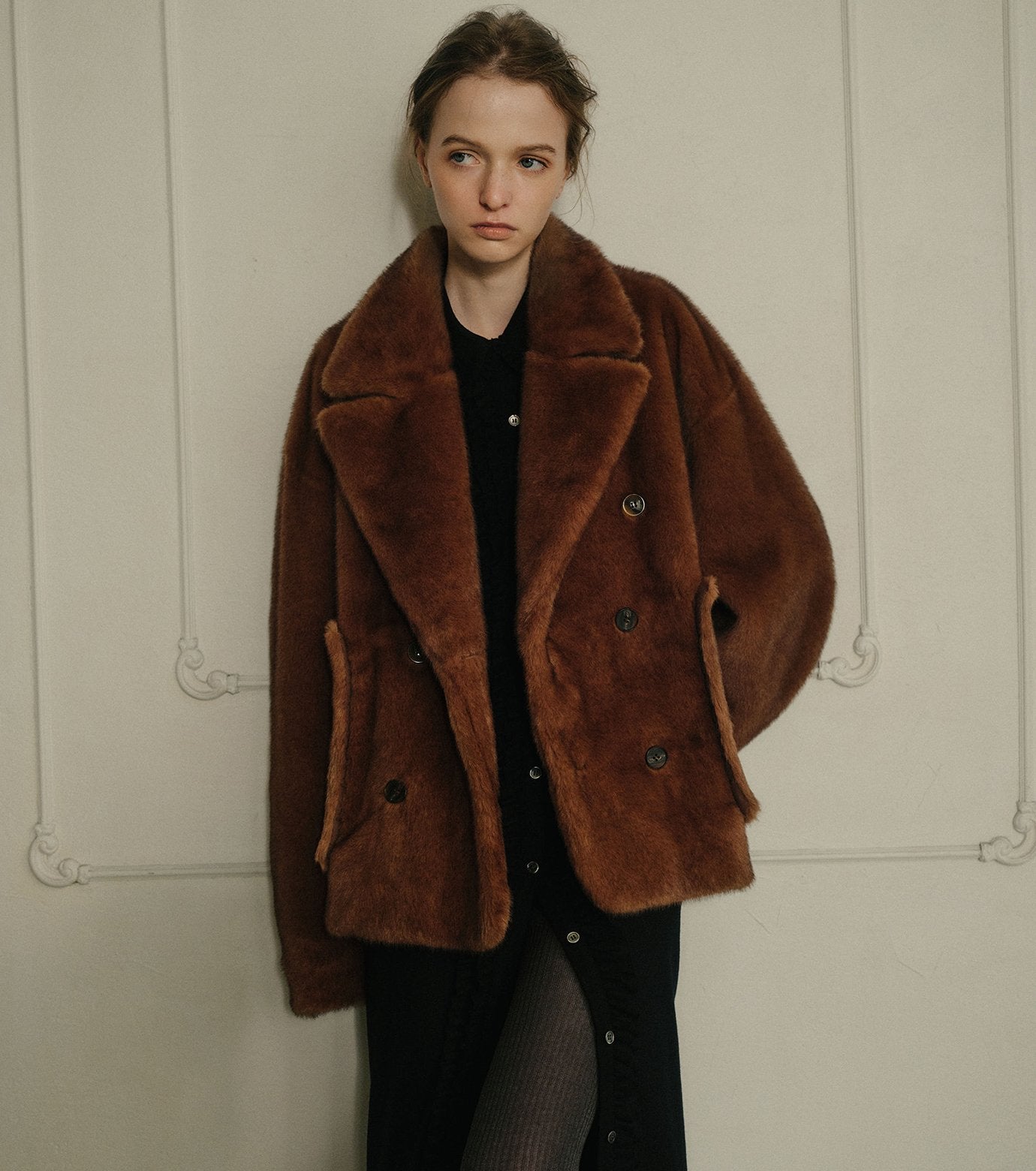 Faux Mink Peacoat