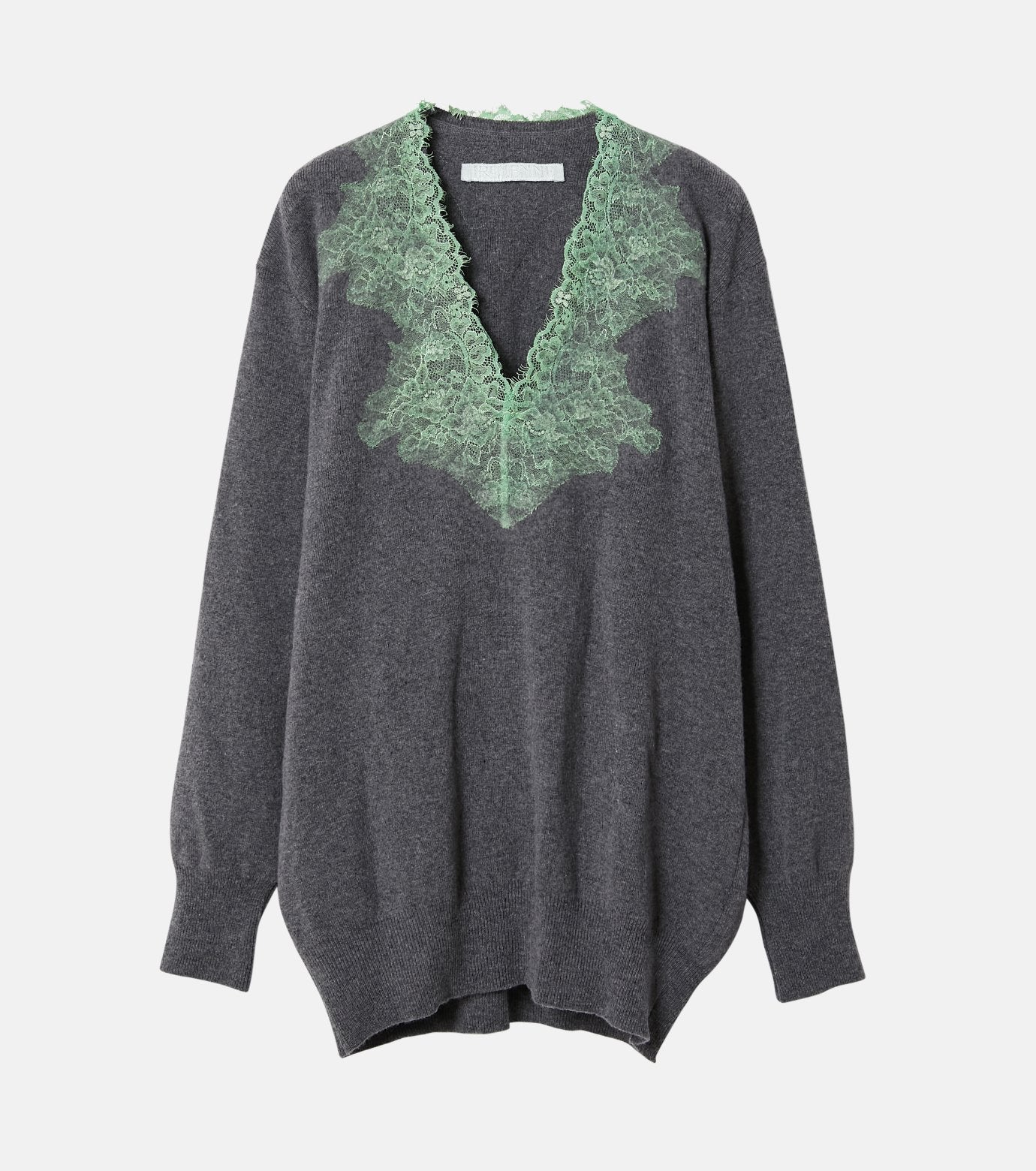 Vneck Knit w/Needle-Punched Lace