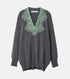Vneck Knit w/Needle-Punched Lace