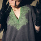 Vneck Knit w/Needle-Punched Lace