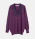 Vneck Knit w/Needle-Punched Lace