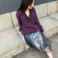 Vneck Knit w/Needle-Punched Lace