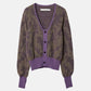 Layered Jacquard KNIT Cardigan