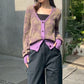 Layered Jacquard KNIT Cardigan