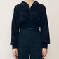 Layered Jacquard Zip-Up Pullover