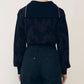 Layered Jacquard Zip-Up Pullover