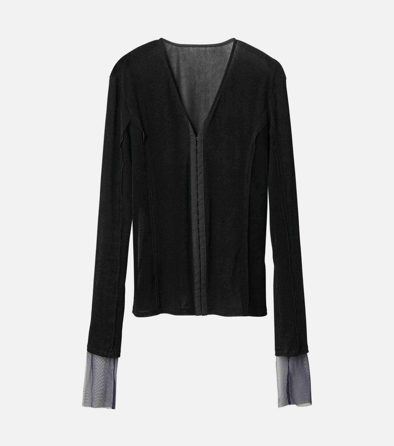 Flocked Mesh & Tulle Fitted Top
