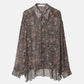 Sheer Shirt w/Floral & Mineral Print