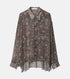 Sheer Shirt w/Floral & Mineral Print